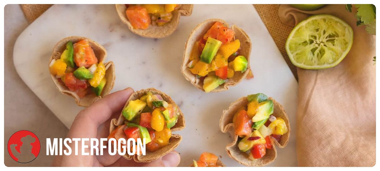 Barquitas con tartar de salmón en freidora de aire Cecotec (Cecofry) 1 Receta para freidora de aire Cecotec Cecofry - Barquitas con tartar de salmón