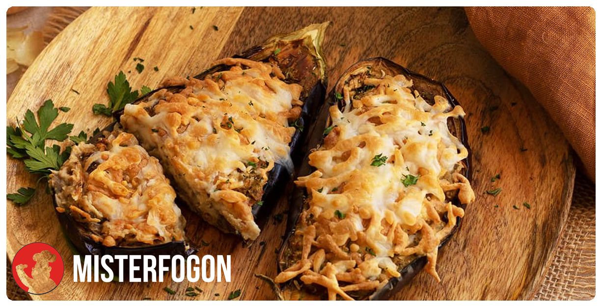 Berenjenas rellenas de atún en freidora de aire Cecotec (Cecofry) 1 Receta para freidora de aire Cecotec Cecofry - Berenjenas rellenas de atún