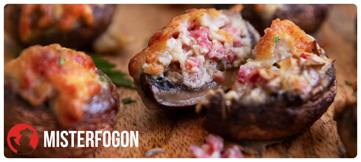 Champiñones rellenos de jamón en freidora de aire Cecotec (Cecofry) 1 Receta para freidora de aire Cecotec Cecofry - Champiñones rellenos de jamón