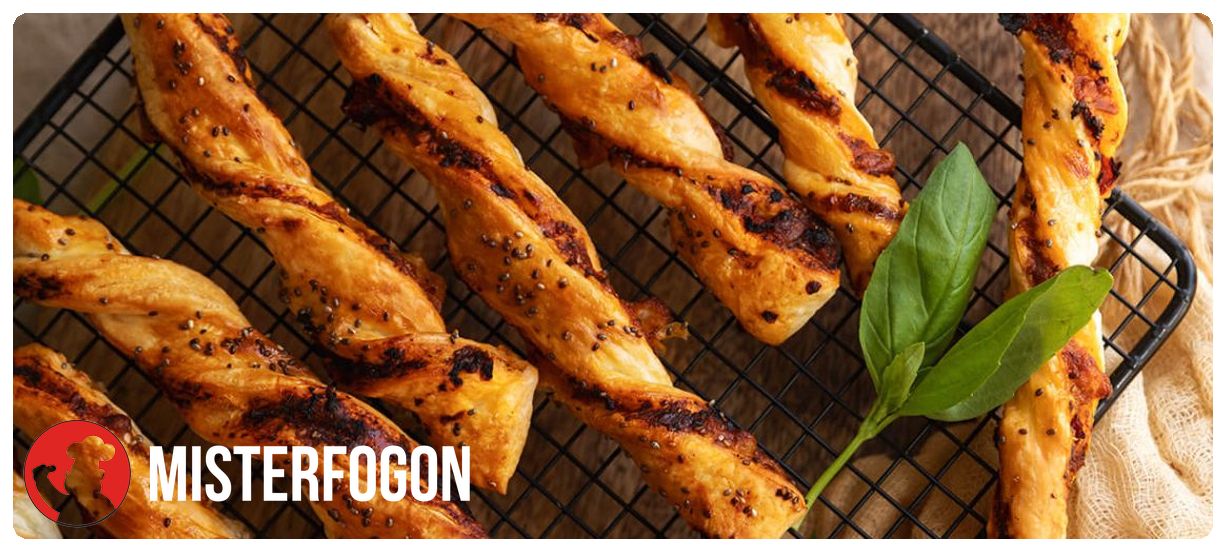 Palitos de hojaldre con pesto rosso en freidora de aire Cecotec (Cecofry) 1 Receta para freidora de aire Cecotec Cecofry - Palitos de hojaldre con pesto rosso